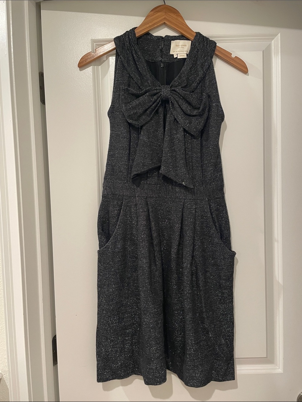 kate spade Black Sparkle Dress with Bow look for the silver lining size 6